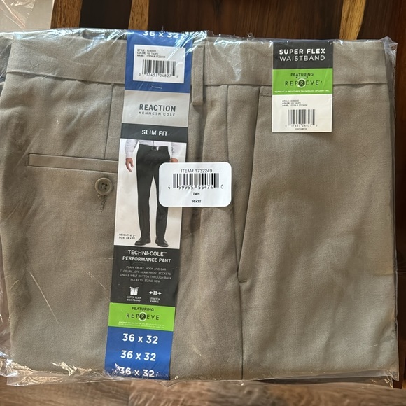 Reaction Kenneth Cole Techni-Cole Performance Pant TAN 36x32 - Picture 1 of 1
